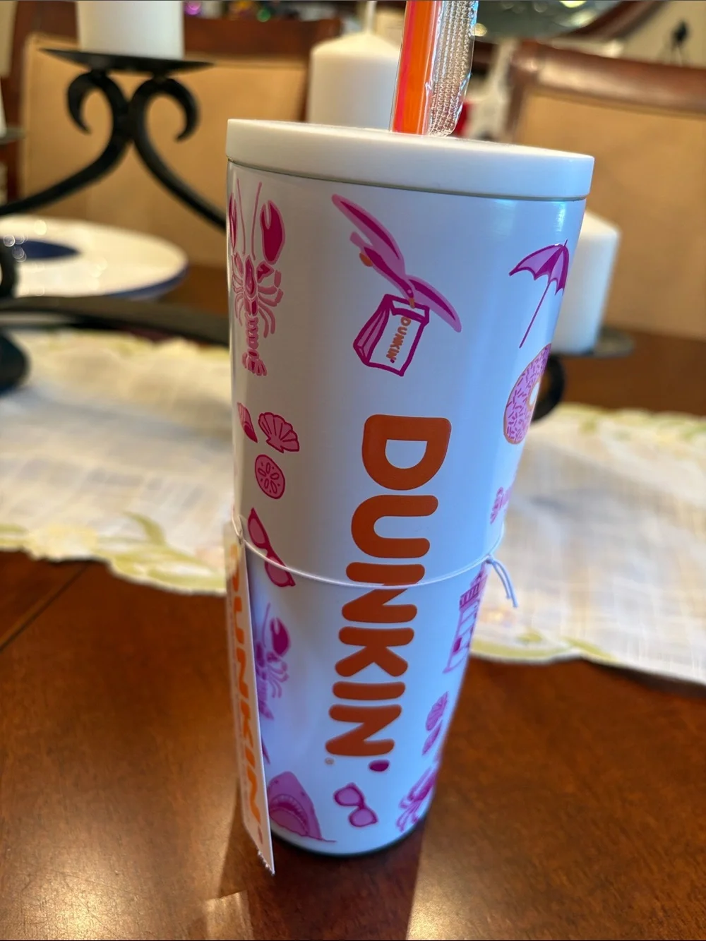 Dunkin donut summer stainless steel 22 oz brand new with tags